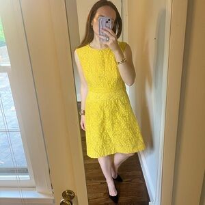 J. Crew Yellow Laser Cut Sleeveless Dress | Size 8